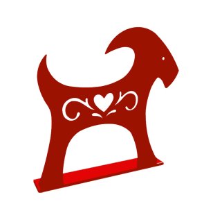 Julbock röd plåt Lonneberg