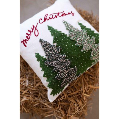 Zoom bild av Kudde Kuddfodral Julgran Grön Jul Fondaco Miljöbild